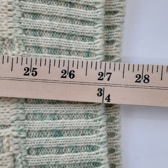 Vintage 1960s Towncraft Penneys Turtleneck Sweater 100% Wool Aran Jumper Sz L - Picture 9 of 10